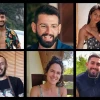 (From top left to right, clockwise) Hersh Goldberg-Polin, Almog Sarusi, Eden Yerushalmi, Alexander Lobanov, Carmel Gat and Ori Danino. Credit: Hostages and Missing Families Forum.