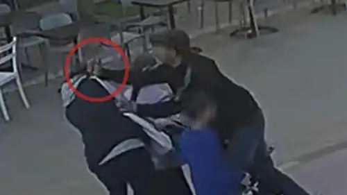 The attempted stabbing in Netanya, Israel on March 12, 2023. Photo credit: Israel Police.