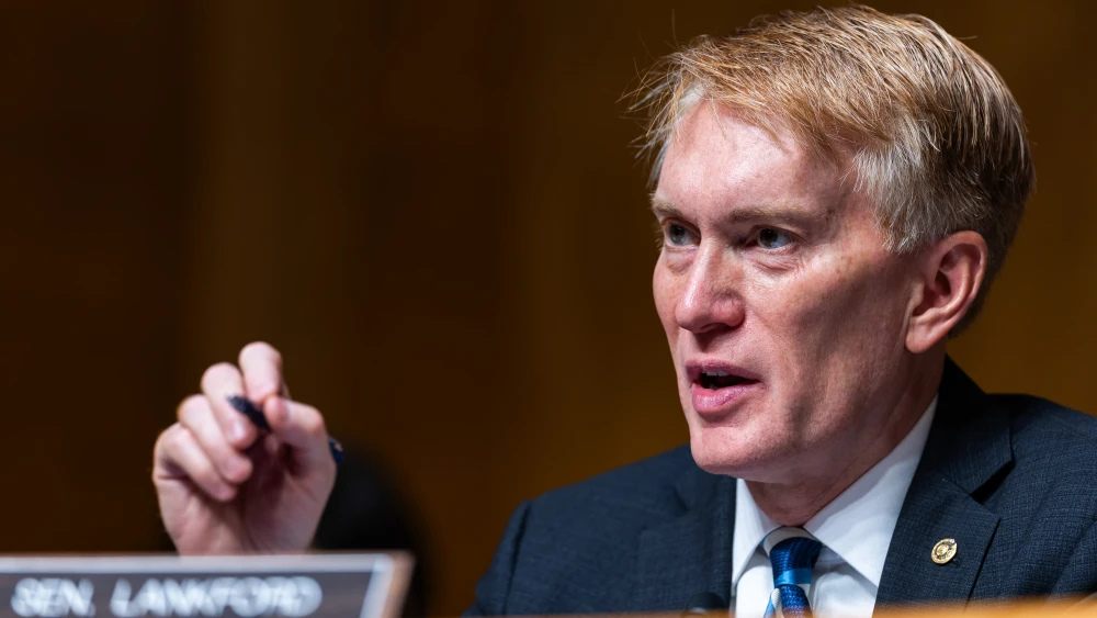 U.S. Sen. James Lankford (R-Okla.) speaks during a Senate Homeland Security and Governmental Affairs Committee hearing in Washington, D.C. on July 15, 2026. Photo by Finn Gomez/Getty Images.