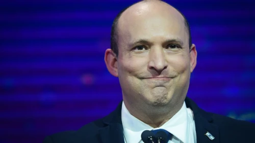 Israeli Prime Minister Naftali Bennett at the Muni Expo 2021 conference in Tel Aviv, Oct. 20, 2021. Photo by Avshalom Sassoni/Flash90.