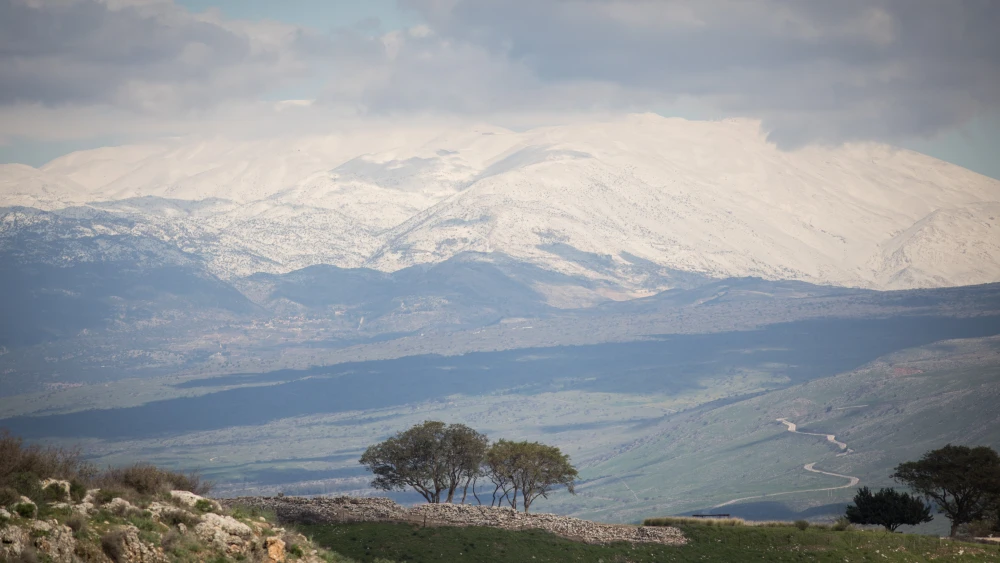 View of the snow-covered Mount Hermon in the Golan Heights in northern Israel on Jan. 18, 2019. Credit: Hadas Parush/Flash90.