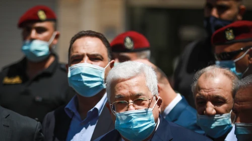 Palestinian Authority leader Mahmoud Abbas during a tour in the West Bank city of Ramallah on May 15, 2020. Photo by Flash90.