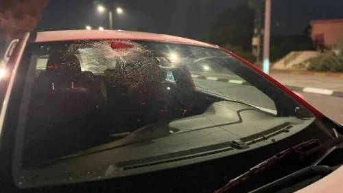 An Israeli woman was lightly injured by Palestinian rock-throwers near the village of Hares, located close to Ariel in Samaria, Jan. 12, 2025. Credit: Magen David Adom.