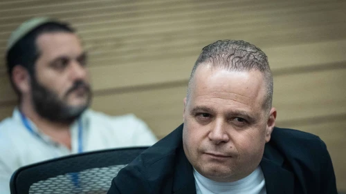 Ashkelon Mayor Tomer Glam attends a Finance committee meeting at the Knesset, the Israeli parliament in Jerusalem on Nov. 24, 2025. Photo by Yonatan Sindel/Flash90.