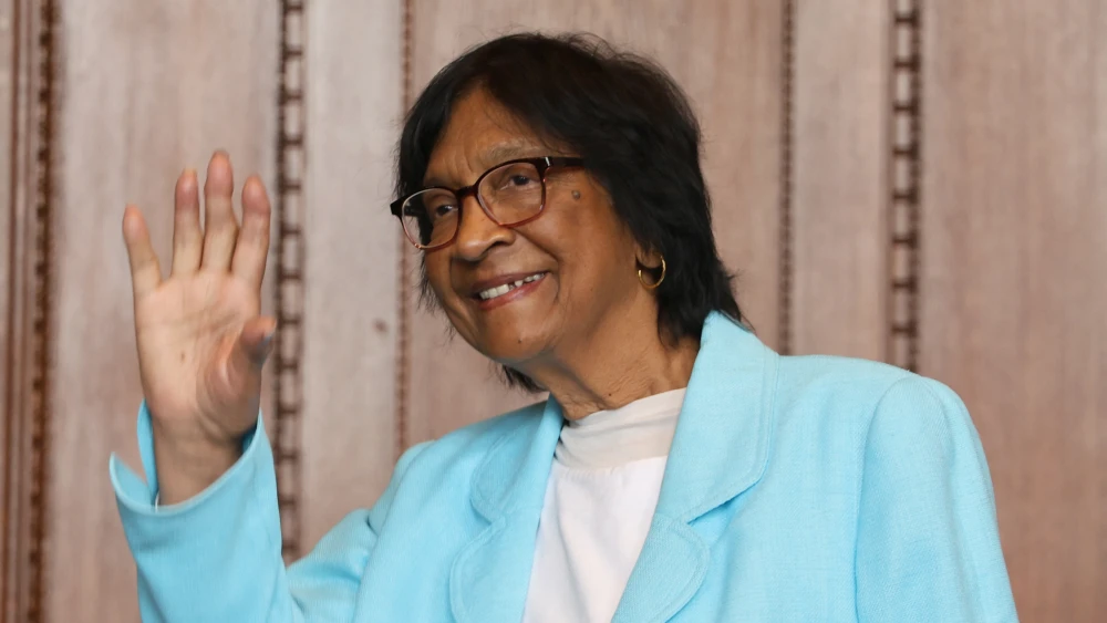 South African lawyer Navi Pillay after she was awarded the 2026 Nobel Peace Prize on Oct. 9, 2026. Photo by Frank Boxler/AFP via Getty Images.