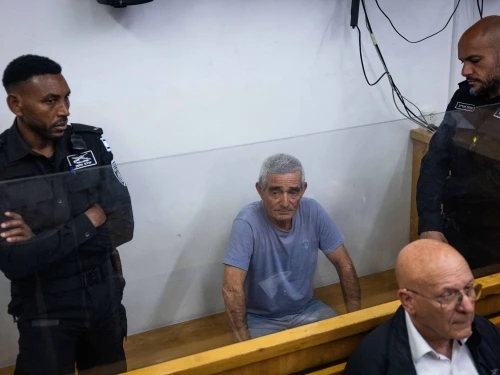 Anti-government activist Eyal Yaffe arrives for a hearing at the Jerusalem Magistrate's Court, March 29, 2025. Photo by Yonatan Sindel/Flash90.