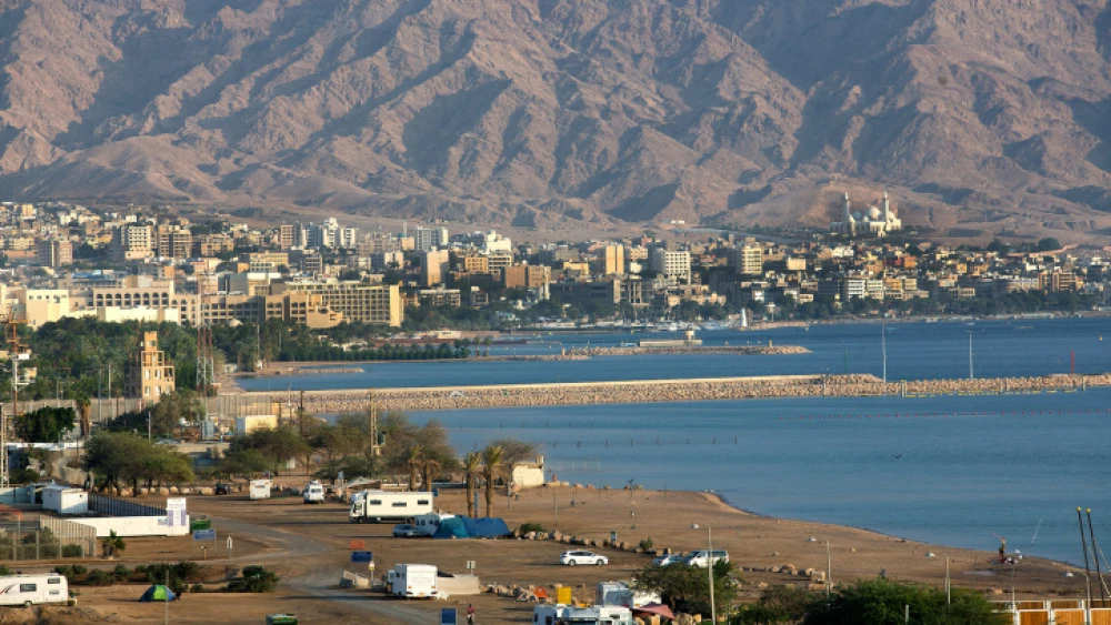 A view of the Jordanian city of Aqaba, as seen from Eilat on Nov. 10, 2019. Photo by Moshe Shai/Flash90.