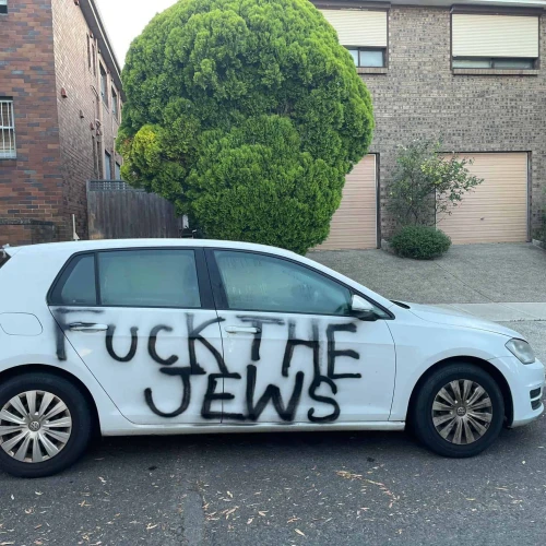 The aftermath of an antisemitic attack in Sydney, Australia, on Jan. 5, 2025. Photo courtesy of Alex Ryvchin/Executive Council of Australian Jewry.