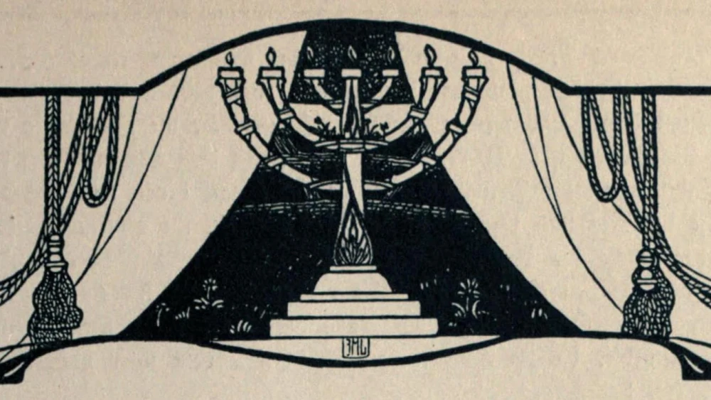 A depiction of the Temple Menorah by Ephraim Moshe Lilien, 1903. Source: public domain/Wikimedia