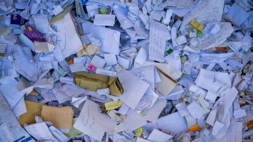 Notes that were removed after being placed between the stones of the Western Wall in the Old City of Jerusalem, Sept. 24, 2019. Credit: Yonatan Sindel/Flash90.