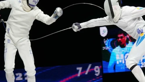 An Israel fencer in action at the 2025 Fencing World Championships held in Tbilisi, Georgia. Credit: International Fencing Federation.