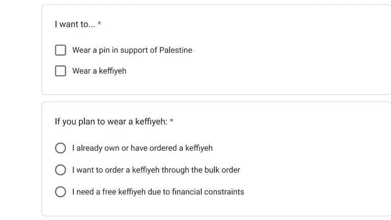 Exclusive: UC Law SF student gov order form for graduation keffiyehs ...
