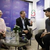 Israeli President Isaac Herzog, center, and his wife, Michal Herzog, talk with freed hostage Yosef-Haim Ohana at Sheba Medical Center in Ramat Gan on Oct. 17, 2025. Source: @Isaac_Herzog/X.