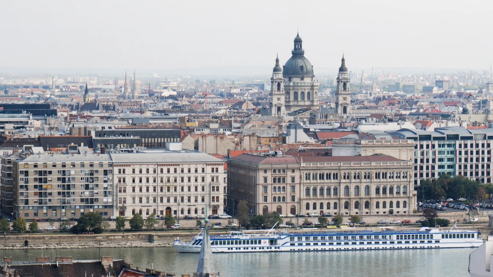 The city skyline of Budapest, with St. Stephen's Basilica in the background. Credit: Thomas Quine via Wikimedia Commons.