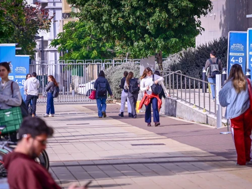 Students at the Academic College of Tel Aviv-Yaffo, Jan. 7, 2026. Photo by Avshalom Sassoni/Flash90.