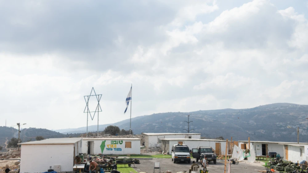 Israeli military in the outpost of Evyatar in Judea and Samaria, on July 5, 2021. Photo by Flash90.