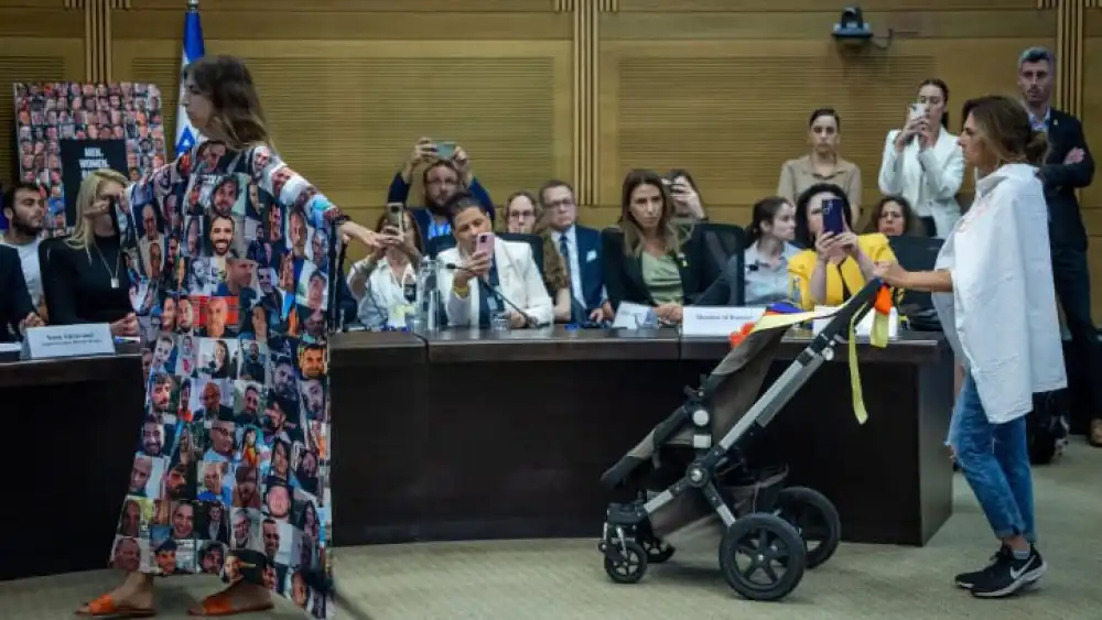 The Global Women's Coalition Against Gender Based Violence as a Weapon of War at the Knesset in Jerusalem, May 20, 2024. Photo by Yonatan Sindel/Flash90.