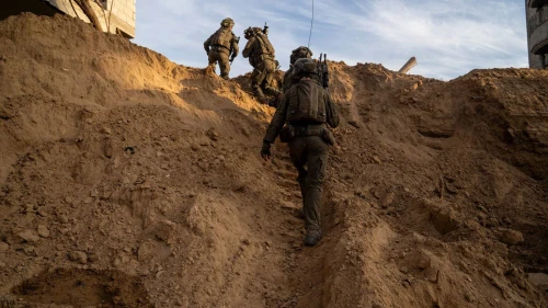 Israeli troops operating in the Hamas-ruled Gaza Strip, Dec. 14, 2023. Credit: IDF.