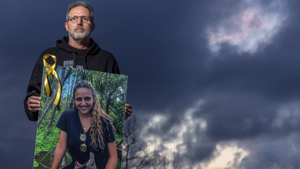 Eitan Gonen, the father of Romi Gonen. who was taken by Hamas terrorists from the Nova music festival in southern Israel on Oct. 7, 2023, and held hostage for 471 days in the Gaza Strip, March 7, 2024. Photo by Yossi Aloni/Flash90.