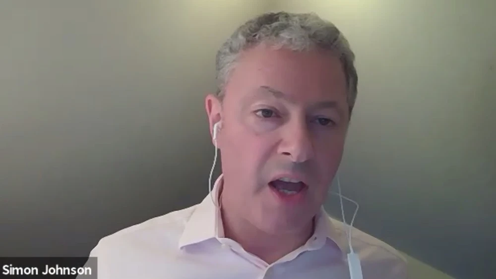 Simon Johnson, chief executive of the Jewish Leadership Council in the United Kingdom. Source: Screenshot.