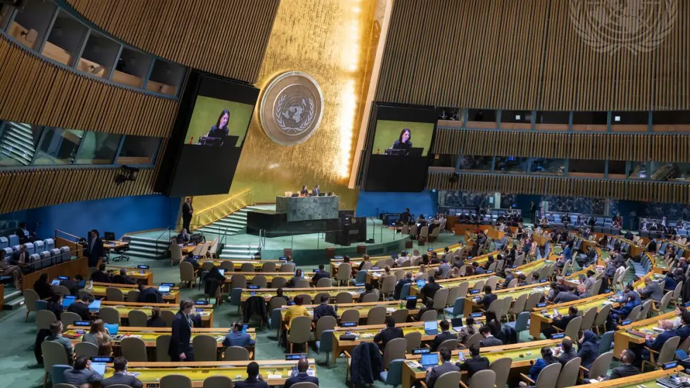  The United Nations General Assembly holds an election of members of the Human Rights Council, Oct. 14, 2025. Photo by Manuel Elias/UN.