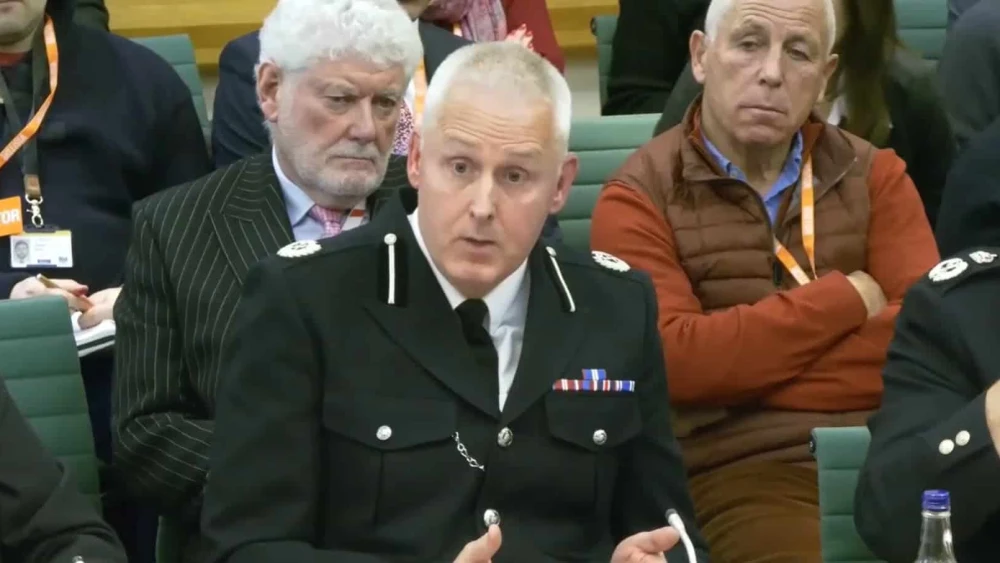 Mike O'Hara appears before the home affairs committee of the House of Commons in London, the U.K. on Jan. 6, 2025. Photo: Screenshot from House of Commons live broadcast.