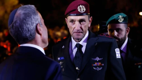 IDF Chief of Staff Herzi Halevi attends a ceremony at the Yad Vashem Holocaust Memorial Museum in Jerusalem, April 17, 2023. Photo by Erik Marmor/Flash90.