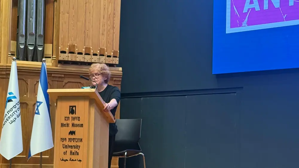 Deborah Lipstadt, distinguished university professor at Emory University, addresses the "Contemporary Antisemitism 2026" conference in Haifa, July 7, 2026. Photo by James Spiro.