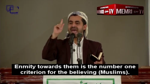 Houthi politburo member Abd al-Wahhab al-Mahbashi delivers a sermon on March 20, 2020. (MEMRI)