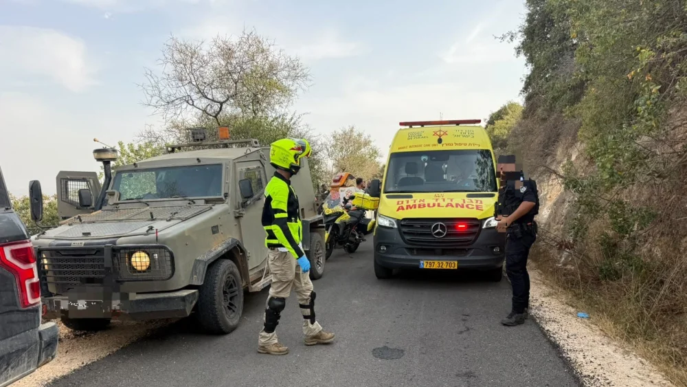 Israeli security forces and first responders at the site of a blast in the Galilee Panhandle, Oct. 12, 2026. Credit: Magen David Adom.