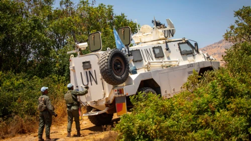 U.N. peacekeepers patrol the border between Israel and Syria on Aug. 21, 2021. Photo by Olivier Fitoussi/Flash90.