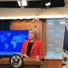 U.S. State Department spokesperson Heather Nauert delivers a press briefing at the department in Washington, D.C., on Nov. 15, 2018. Credit: Jackson Richman/JNS.