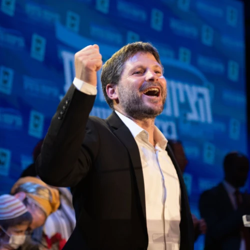 Religious Zionist Party head Bezalel Smotrich at party headquarters in Modi'in, on election night, March 23, 2021. Photo by Sraya Diamant/Flash90.