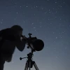 A person watches the stars during a meteor shower in the skies above the Golan Heights, on Aug. 13, 2021. Photo by Michael Giladi/Flash90.