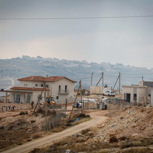A new neighborhood under construction in Ma’ale Hever, Judea and Samaria, on Dec. 28, 2022. Photo by Gershon Elinson/Flash90.
