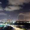 Israel's Iron Dome system launches interceptors at rockets fired from the Gaza Strip, as seen from Ashkelon, on May 13, 2023. Photo by Yossi Aloni/Flash90.