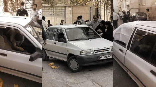 The scene of the May 22 assassination in Tehran of IRGC Col. Hassan Sayyad Khodaei. Credit: Tehran Times.