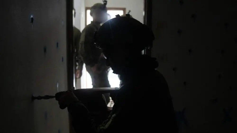 Israeli troops preparing for demolition the Hebron home of the terrorists behind the deadly Jaffa light rail attack, during the overnight hours of March 4 and 5, 2025. Credit: IDF.