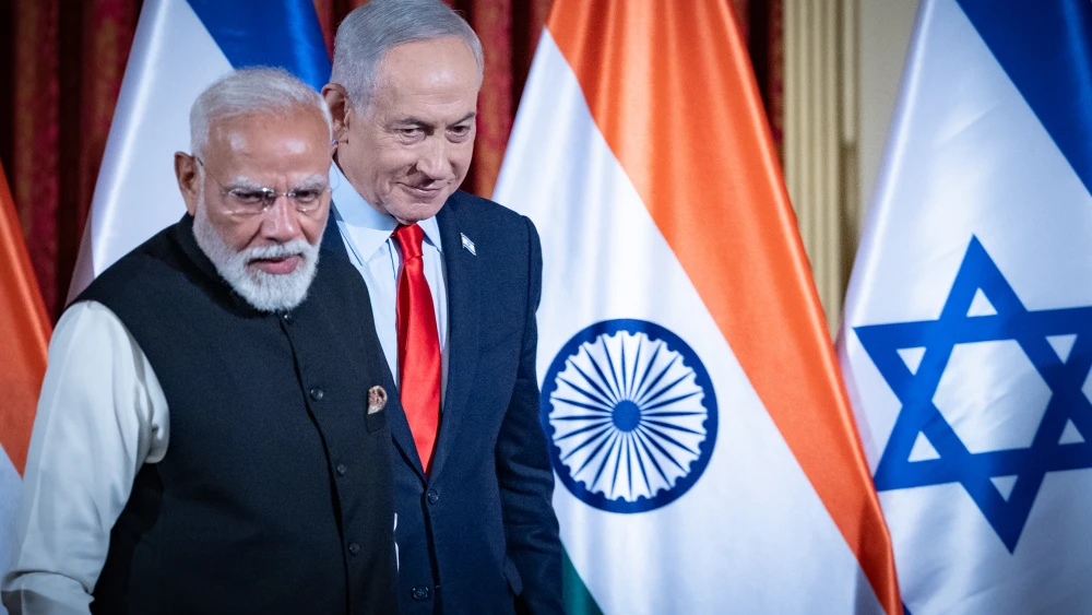 Indian Prime Minister Narendra Modi and Israeli Prime Minister Benjamin Netanyahu hold a joint press conference at the King David Hotel in Jerusalem, Feb. 26, 2026. Photo by Yonatan Sindel/Flash90.