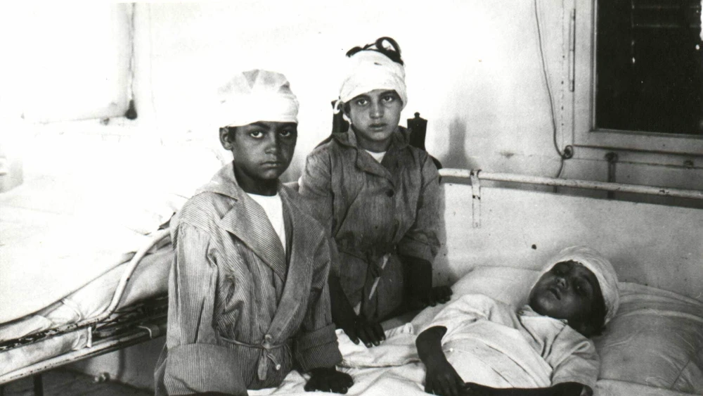Wounded boys from the Hebron Massacre in 1929