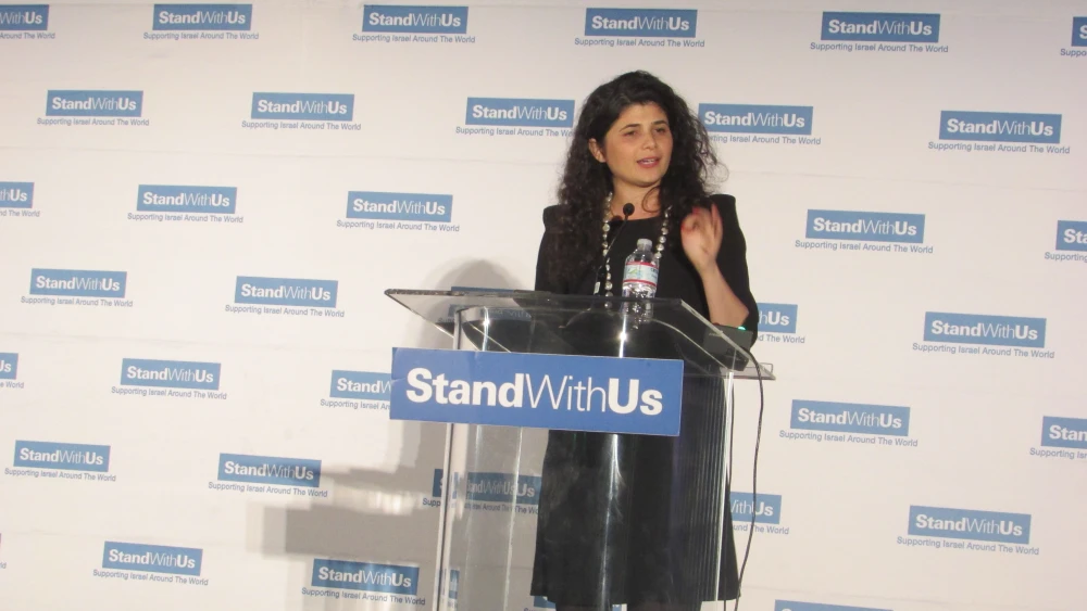 Israeli Knesset member Sharren Haskel of the Likud Party addresses the StandWithUs International Conference. Credit: Christina Mia Morales