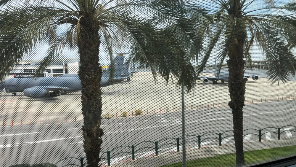 US military aircraft at Ben-Gurion International Airport during the war with Iran.
