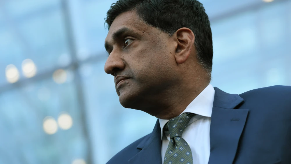 U.S. Rep. Ro Khanna (D-Calif.) speaks to reporters about the Epstein files outside the offices of the Department of Justice, Washington, D.C., Feb. 9, 2026. Photo by Heather Diehl/Getty Images.