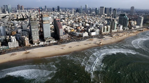 The Tel Aviv coast and skyline, Feb. 19, 2018. Photo by Yossi Zamir/Flash90.