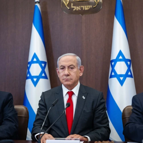 Israeli Prime Minister Benjamin Netanyahu leads a meeting at his office in Jerusalem, Jan. 8, 2023. Photo by Olivier Fitoussi/Flash90.