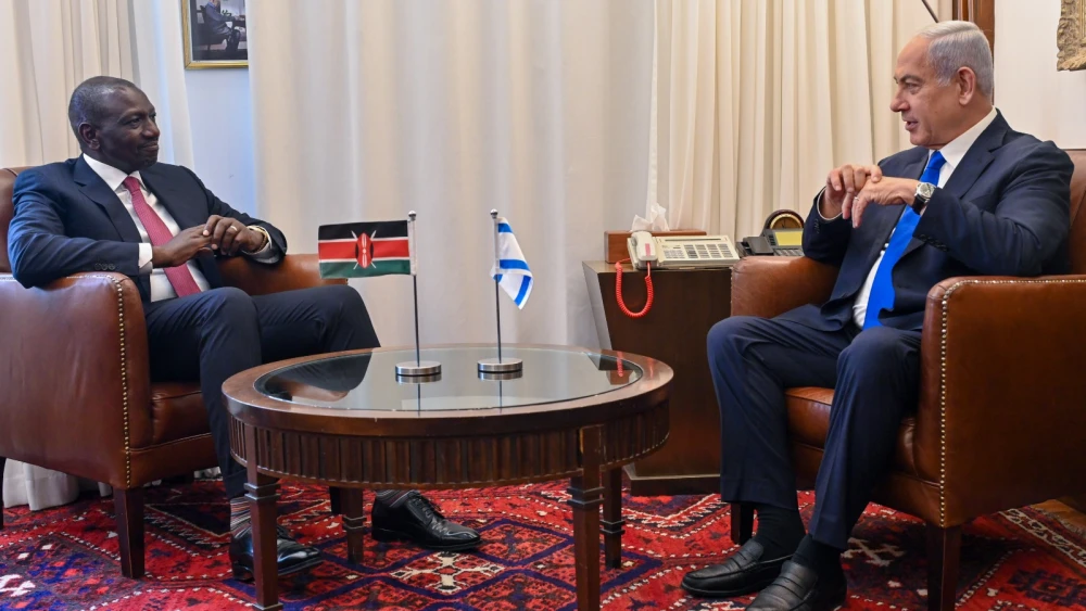 Israeli Prime Minister Benjamin Netanyahu meets with Kenyan President William Ruto in Jerusalem, May 9, 2023. Photo by Kobi Gideon/GPO.