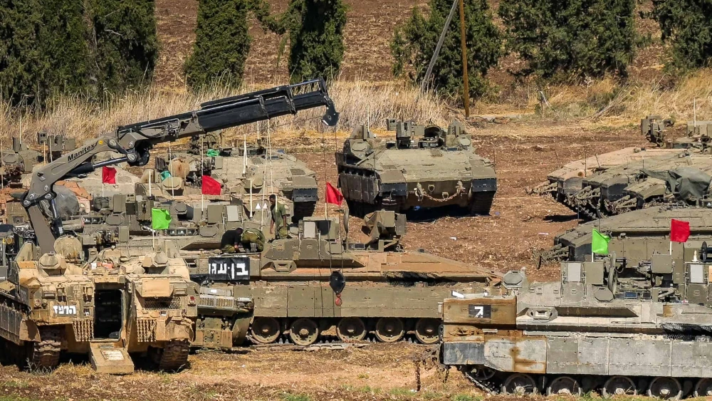Israeli soldiers at a staging area near the Israeli border with Lebanon, Oct. 2, 2024. Photo by Michael Giladi/Flash90.