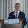 Nickolay Mladenov, the high representative for the International Board of Peace overseeing the ceasefire between Israel and Hamas, speaks during a press conference for the foreign media in Jerusalem, May 13, 2026. Photo by Yonatan Sindel/Flash90.