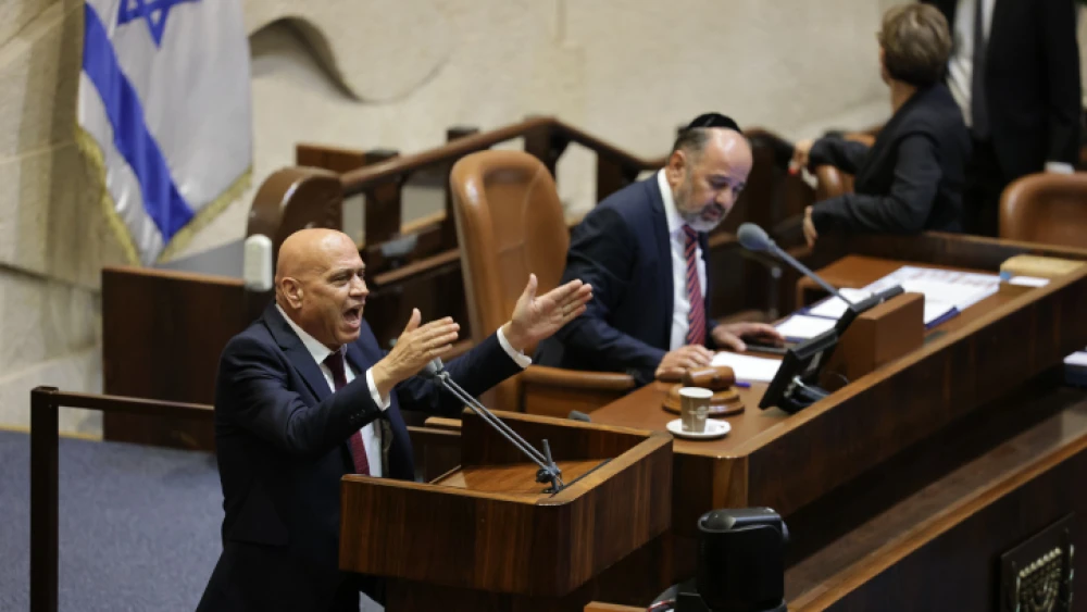 Esawi Frej of the Meretz Party addresses the Knesset plenum ahead of the swearing-in of the new Israeli government, June 13, 2021. Photo by Olivier Fitoussi/Flash90.