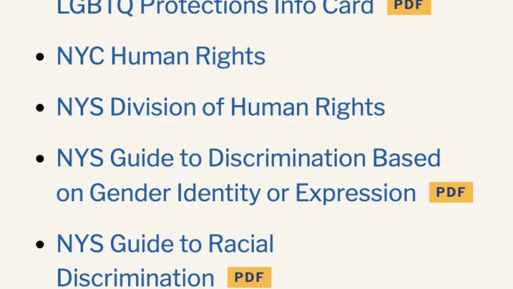 A list of "external resources" on the CUNY university-wide discrimination and retaliation reporting portal. Credit: CUNY website.